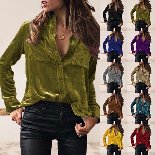 Damen hemd bluse samt party - hemd,