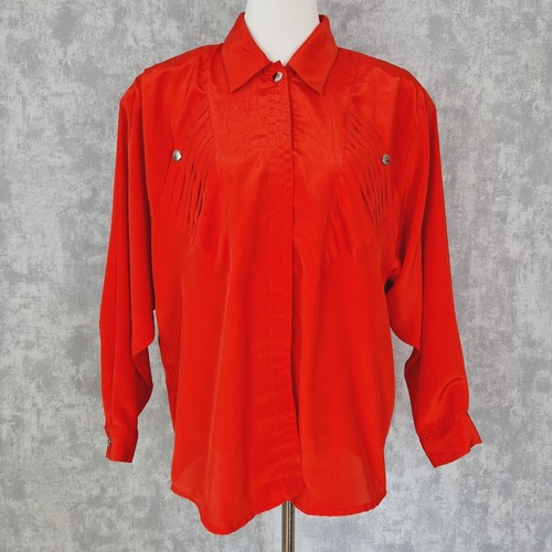 Satin bluse rot - rot, langarm
