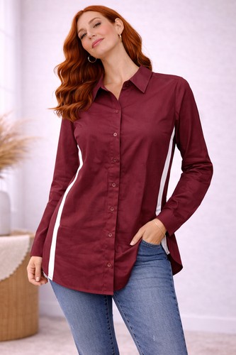Hemdbluse 38 bordeaux - gr.,