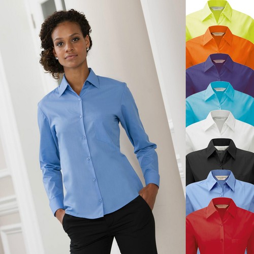 Damen bluse langarm popeline - damen,