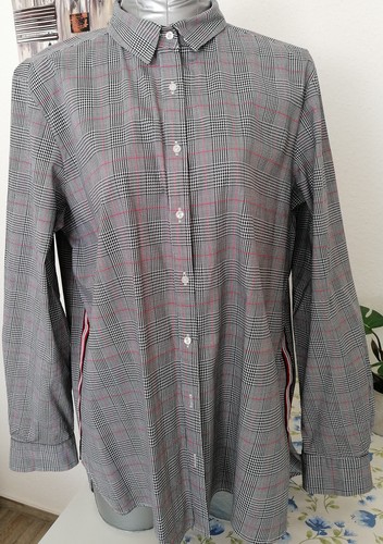 Hemdbluse grau weiß kariert - , +